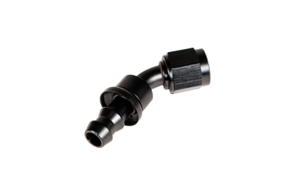 -8 45 Degree to Hose Barb Black Fleece Performance