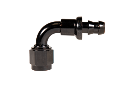 -6 90 Deg to Hose Barb Black Fleece Performance