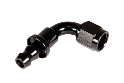 -6 90 Deg to Hose Barb Black Fleece Performance