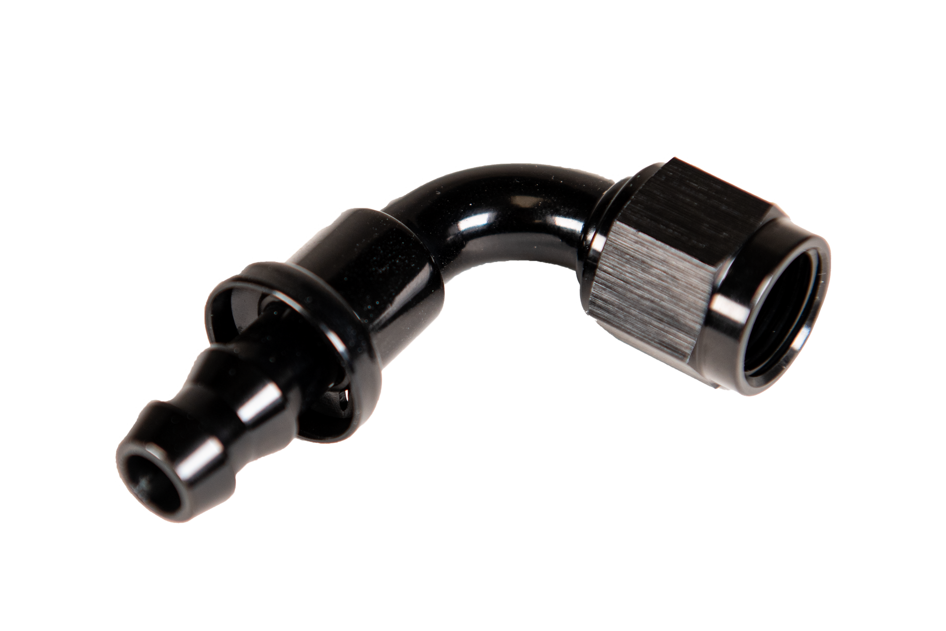 -8 90 Degree to Hose Barb Black Fleece Performance