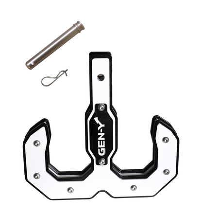 Hulk 2.0 16K Tow Hook 2 Inch Shank Black/White with GH-099 Pin & GH-011 Clip Gen Y Hitch