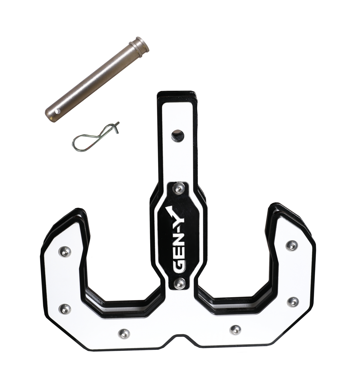 Hulk 2.0 16K Tow Hook 2 Inch Shank Black/White with GH-099 Pin & GH-011 Clip Gen Y Hitch