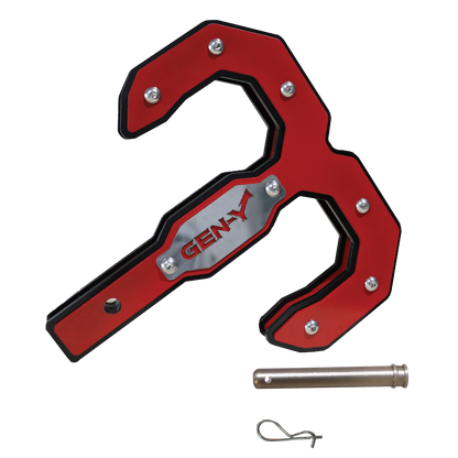 Hulk 2.5 32K Tow Hook Black/Red 2.5 Inch Shank with GH-097 Pin & GH-011 Twist Clip Gen Y Hitch