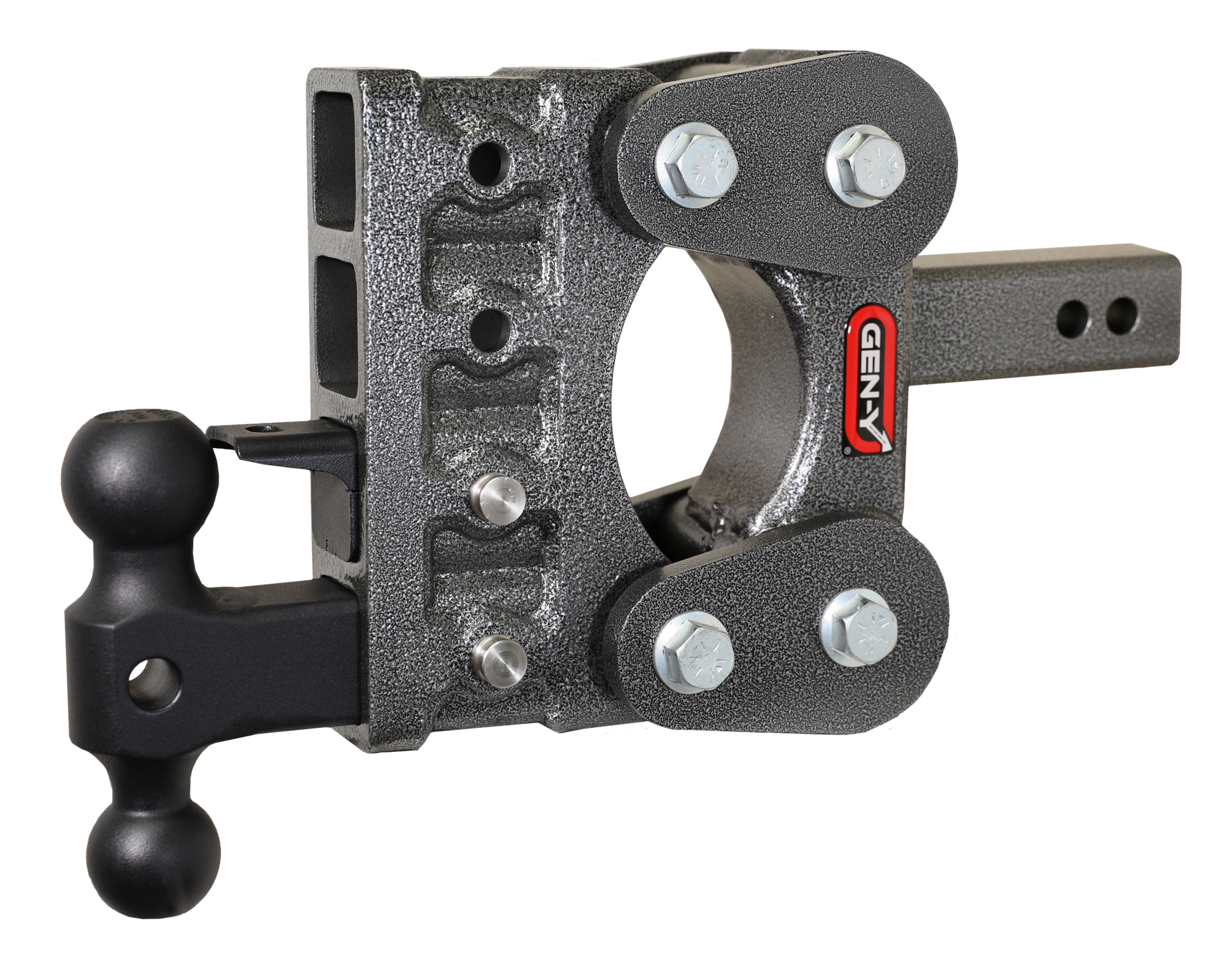 The Boss Torsion Flex 2 Inch Shank 5 Inch Drop 1.1K TW 10K Hitch & GH-031 Dual-Ball & GH-032 Pintle Lock Gen Y Hitch