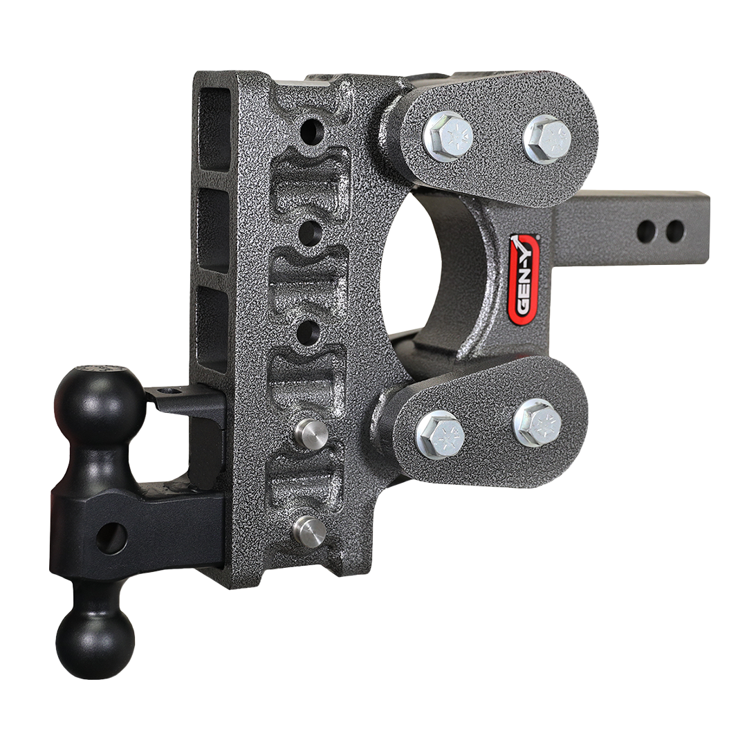 The Boss Torsion Flex 2 Inch Shank 7.5 Inch Drop 1.1K TW 10K Hitch & GH-031 Dual-Ball & GH-032 Pintle Lock Gen Y Hitch