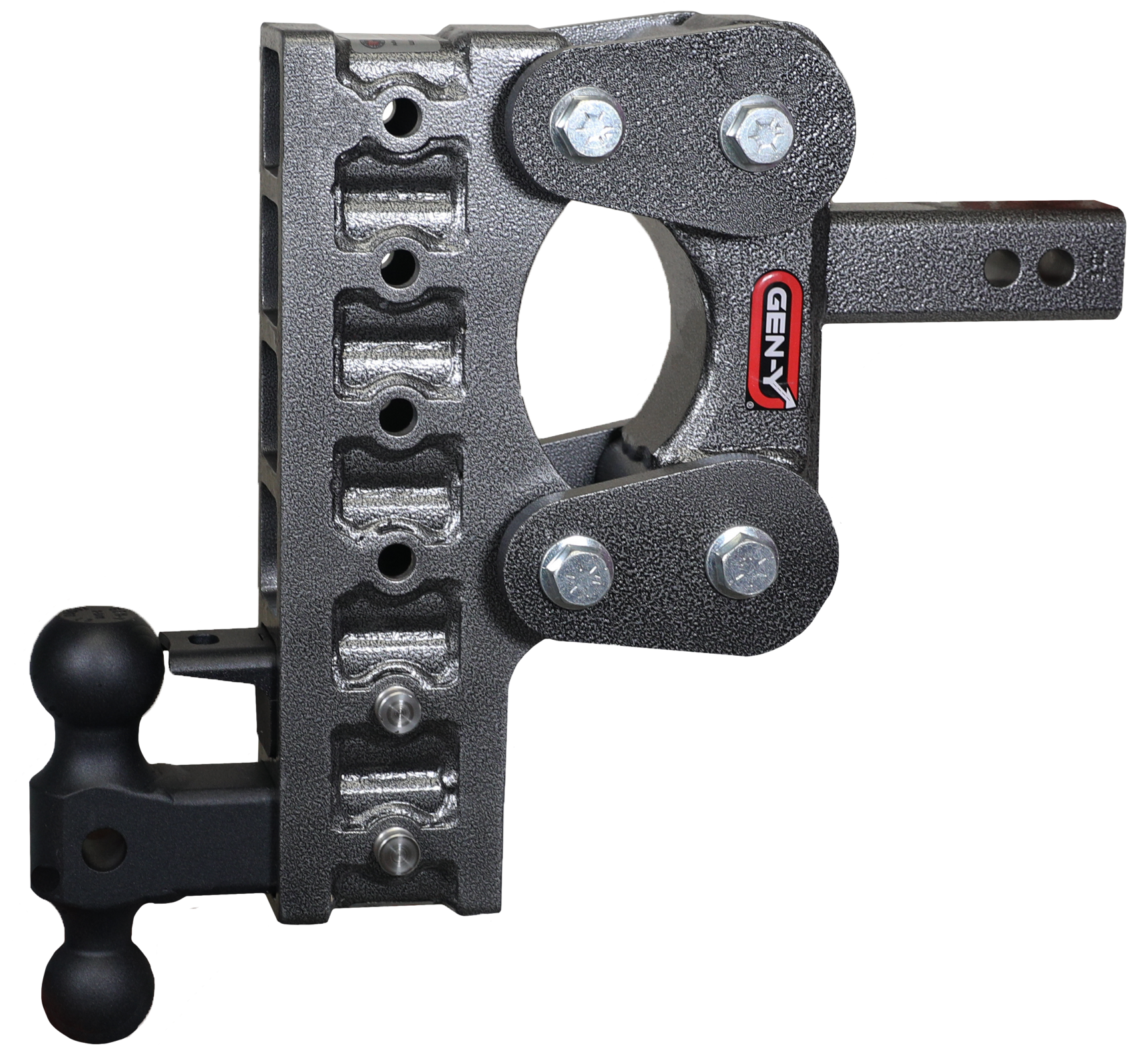 The Boss Torsion Flex 2 Inch Shank 10 Inch Drop 1.1K TW 10K Hitch & GH-031 Dual-Ball & GH-032 Pintle Lock Gen Y Hitch