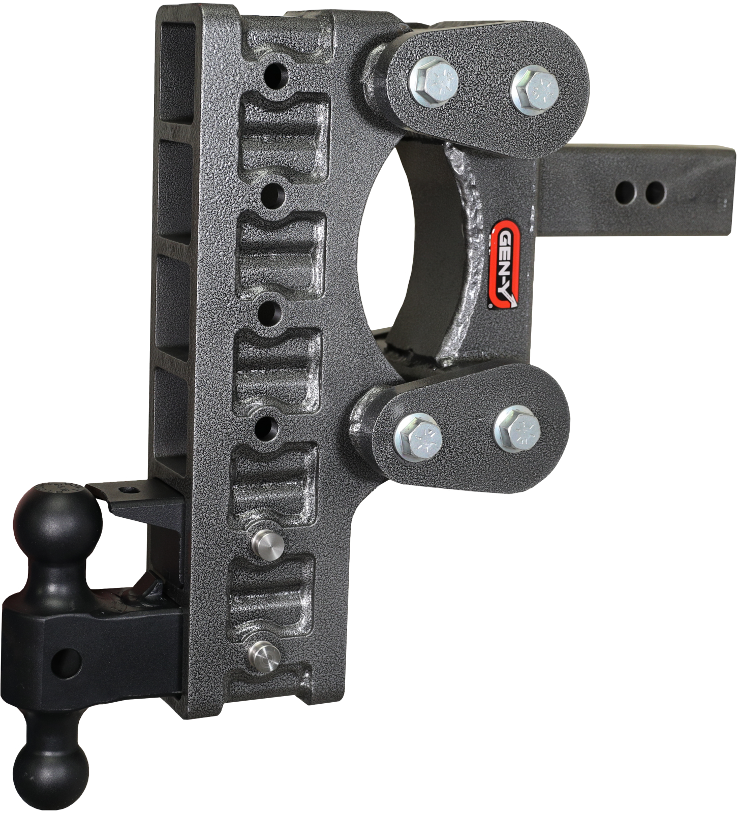 The Boss Torsion Flex 2.5 Inch Shank 12 Inch Drop 2.4K TW 21K Hitch & GH-061 Dual-Ball & GH-062 Pintle Lock Gen Y Hitch
