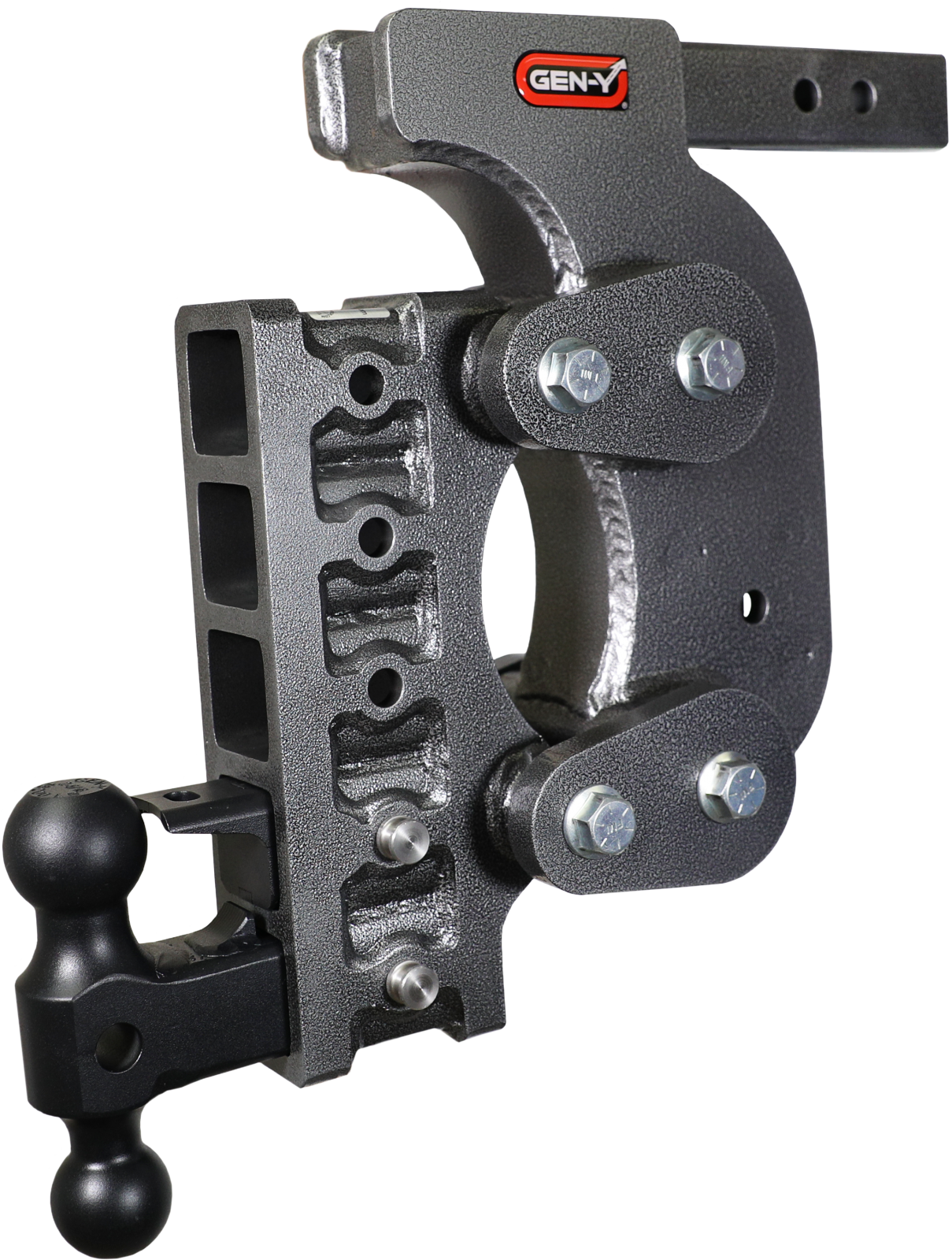 The Boss Torsion Flex 2 Inch Shank 15 Inch Drop 1.7K TW 16K Hitch & GH-051 Dual-Ball & GH-032 Pintle Lock & GH-0100 Stab Kit Gen Y Hitch