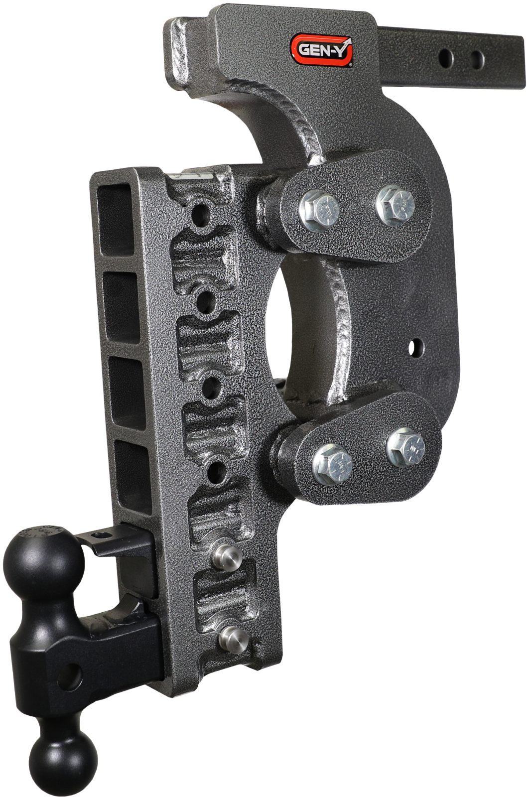 The Boss Torsion Flex 2 Inch Shank 17.5 Inch Drop 1.7K TW 16K Hitch & GH-051 Dual-Ball & GH-032 Pintle Lock & GH-0100 Stab Kit Gen Y Hitch