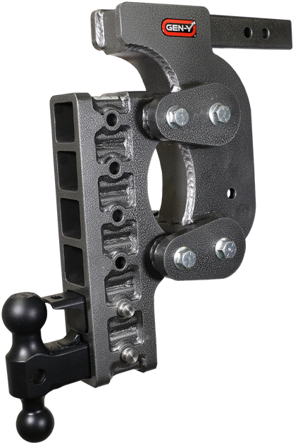 The Boss Torsion Flex 2 Inch Shank 17.5 Inch Drop 1.7K TW 16K Hitch & GH-051 Dual-Ball & GH-032 Pintle Lock & GH-0100 Stab Kit Gen Y Hitch
