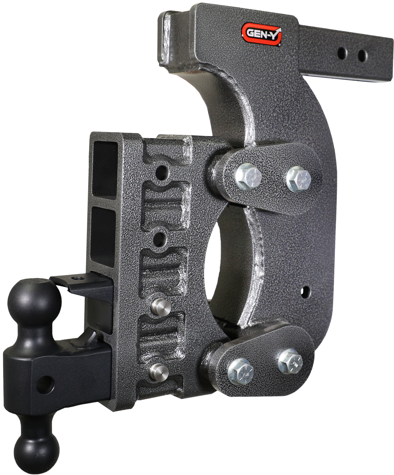 The Boss Torsion Flex 2.5 Inch Receiver 15 Inch Drop 2.4K TW 21K Hitch & GH-061 Dual-Ball & GH-062 Pintle Lock & GH-0101 Stab Kit Gen Y Hitch