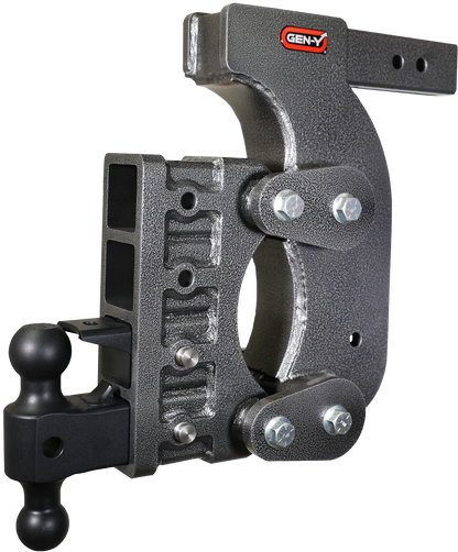 The Boss Torsion Flex 2.5 Inch Receiver 15 Inch Drop 2.4K TW 21K Hitch & GH-061 Dual-Ball & GH-062 Pintle Lock & GH-0101 Stab Kit Gen Y Hitch