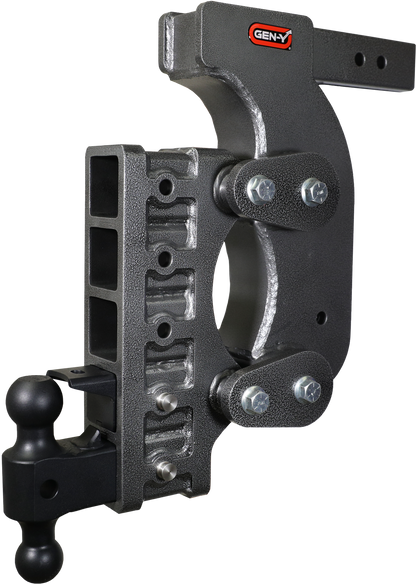 The Boss Torsion Flex 2.5 Inch Receiver 18 Inch Drop 2.4K TW 21K Hitch & GH-061 Dual-Ball & GH-062 Pintle Lock & GH-0101 Stab Kit Gen Y Hitch