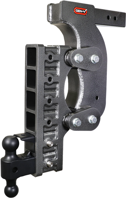 The Boss Torsion Flex 2.5 Inch Receiver 21 Inch Drop 2.4K TW 21K Hitch & GH-061 Dual-Ball & GH-062 Pintle Lock & GH-0101 Stab Kit Gen Y Hitch