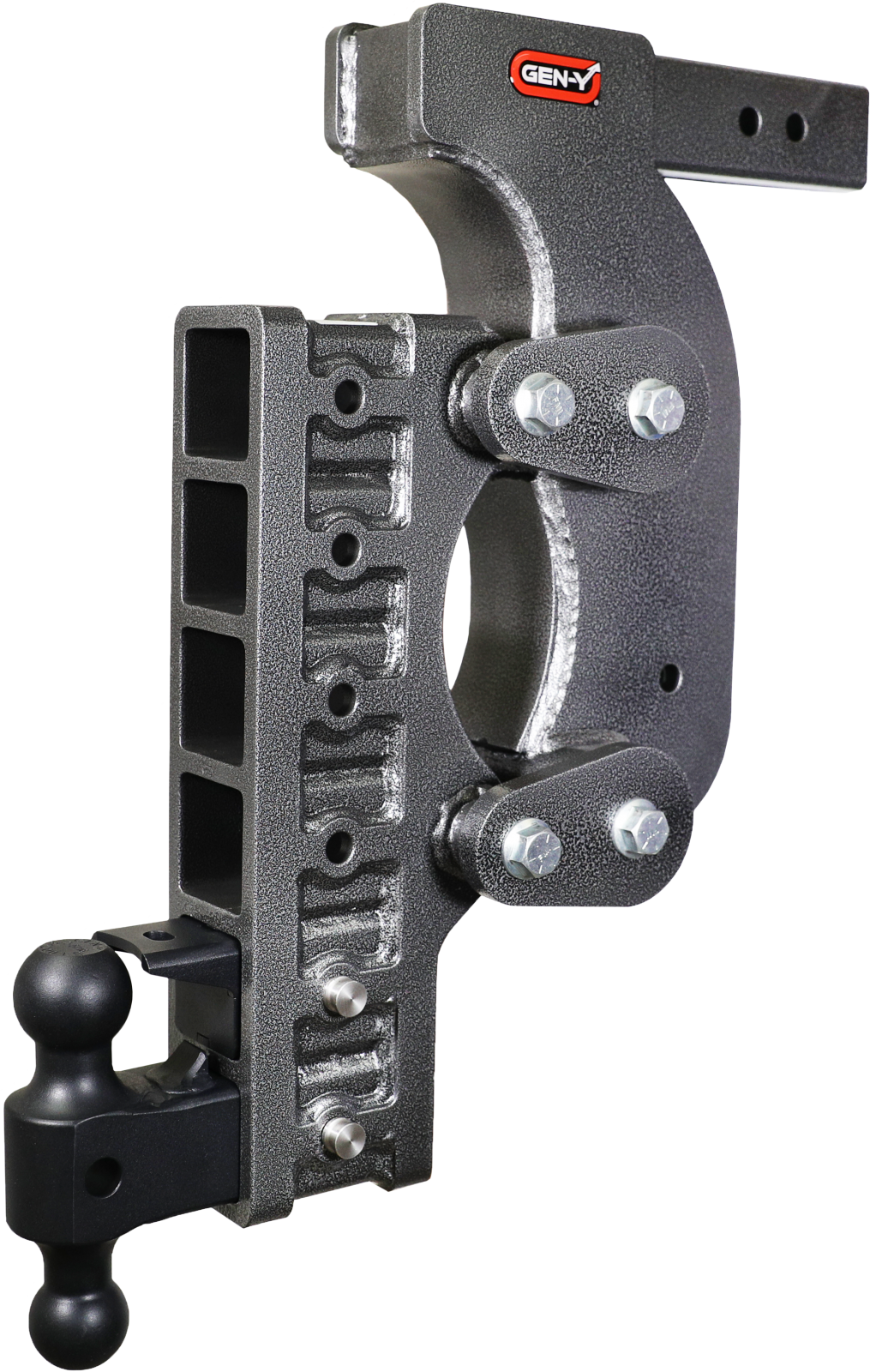 The Boss Torsion Flex 2.5 Inch Receiver 21 Inch Drop 2.4K TW 21K Hitch & GH-061 Dual-Ball & GH-062 Pintle Lock & GH-0101 Stab Kit Gen Y Hitch