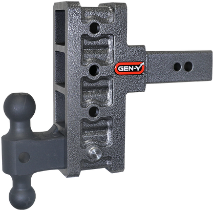 Mega Duty 2.5 Inch Offset Shank 3 Inch rise, 6 Inch Drop 3.5K TW 32K Hitch & GH-0161 Dual-Ball Gen Y Hitch