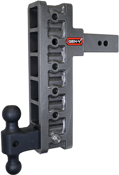 Mega Duty 2.5 Inch Offset Shank 3 Inch Rise, 12 Inch Drop 3.5K TW 32K Hitch & GH-0161 Dual-Ball Gen Y Hitch
