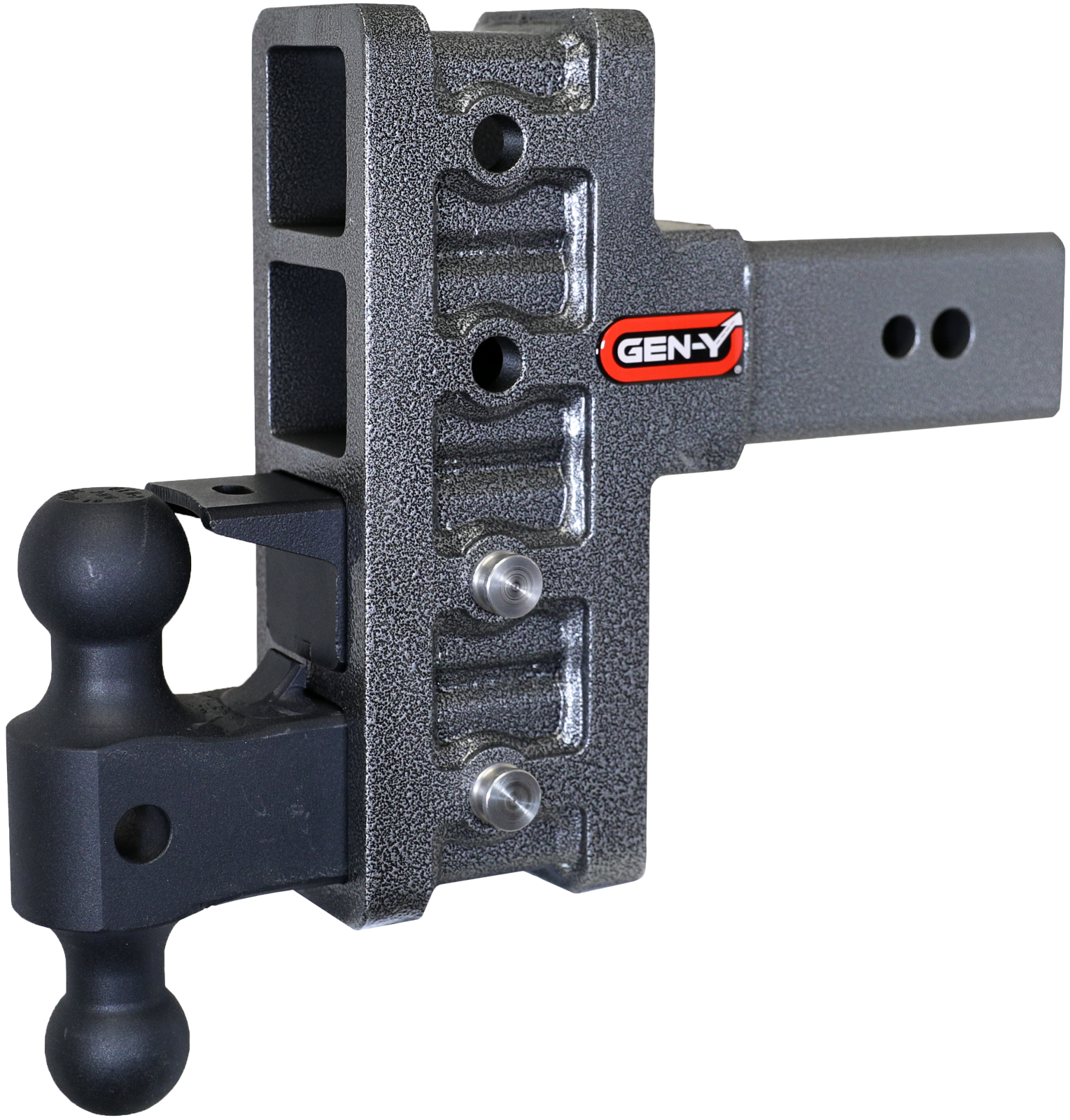 Mega Duty 3 Inch Offset Shank 3 Inch Rise, 6 Inch Drop 3.5K TW 32K Hitch & GH-0161 Dual-Ball & GH-0162 Pintle Lock Gen Y Hitch