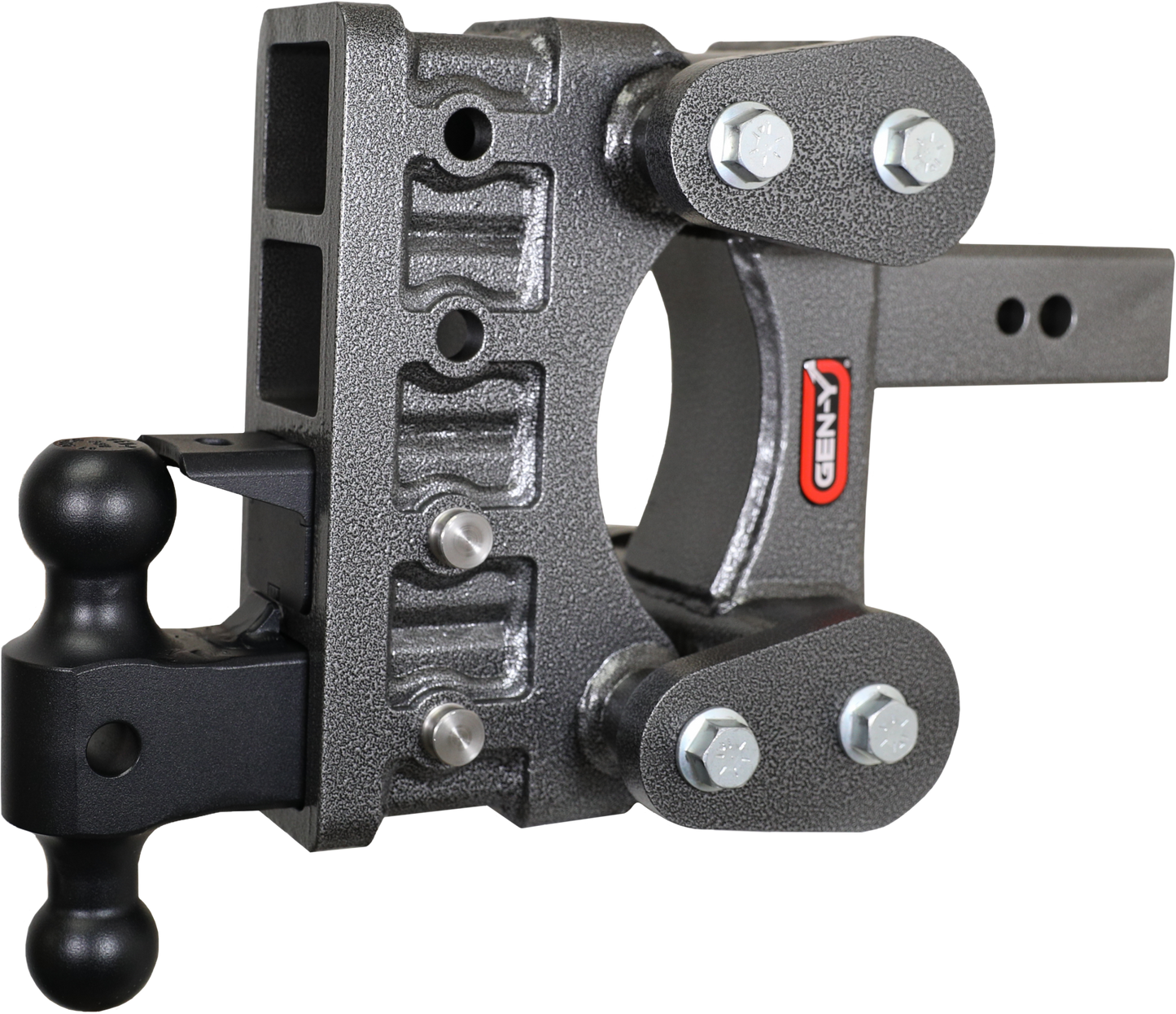 The Boss Torsion Flex 2.5 Inch Shank 6 Inch Drop 3.5K TW 32K Hitch & GH-0161 Dual-Ball & GH-0162 Pintle Lock Gen Y Hitch