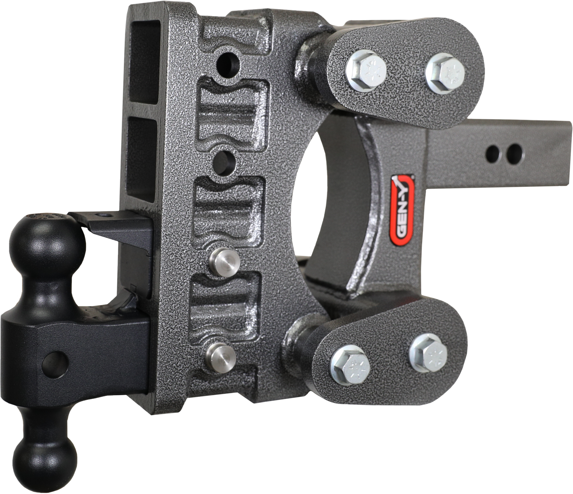The Boss Torsion Flex 2.5 Inch Shank 6 Inch Drop 3.5K TW 32K Hitch & GH-0161 Dual-Ball & GH-0162 Pintle Lock Gen Y Hitch