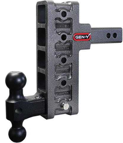 Mega Duty 2 Inch Offset Shank 2.5 Inch Rise 7.5 Inch Drop 2K TW 16K Hitch & GH-051 Dual-Ball Gen Y Hitch