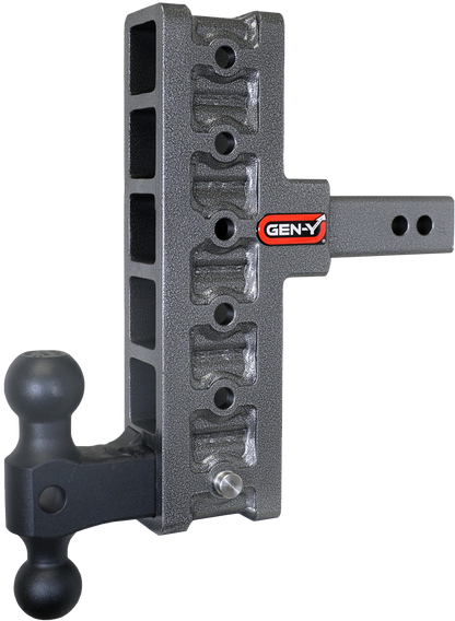 Mega Duty 2 Inch Offset Shank 5 Inch Rise, 7.5 Inch Drop 2K TW 16K Hitch & GH-051 Dual-Ball Gen Y Hitch