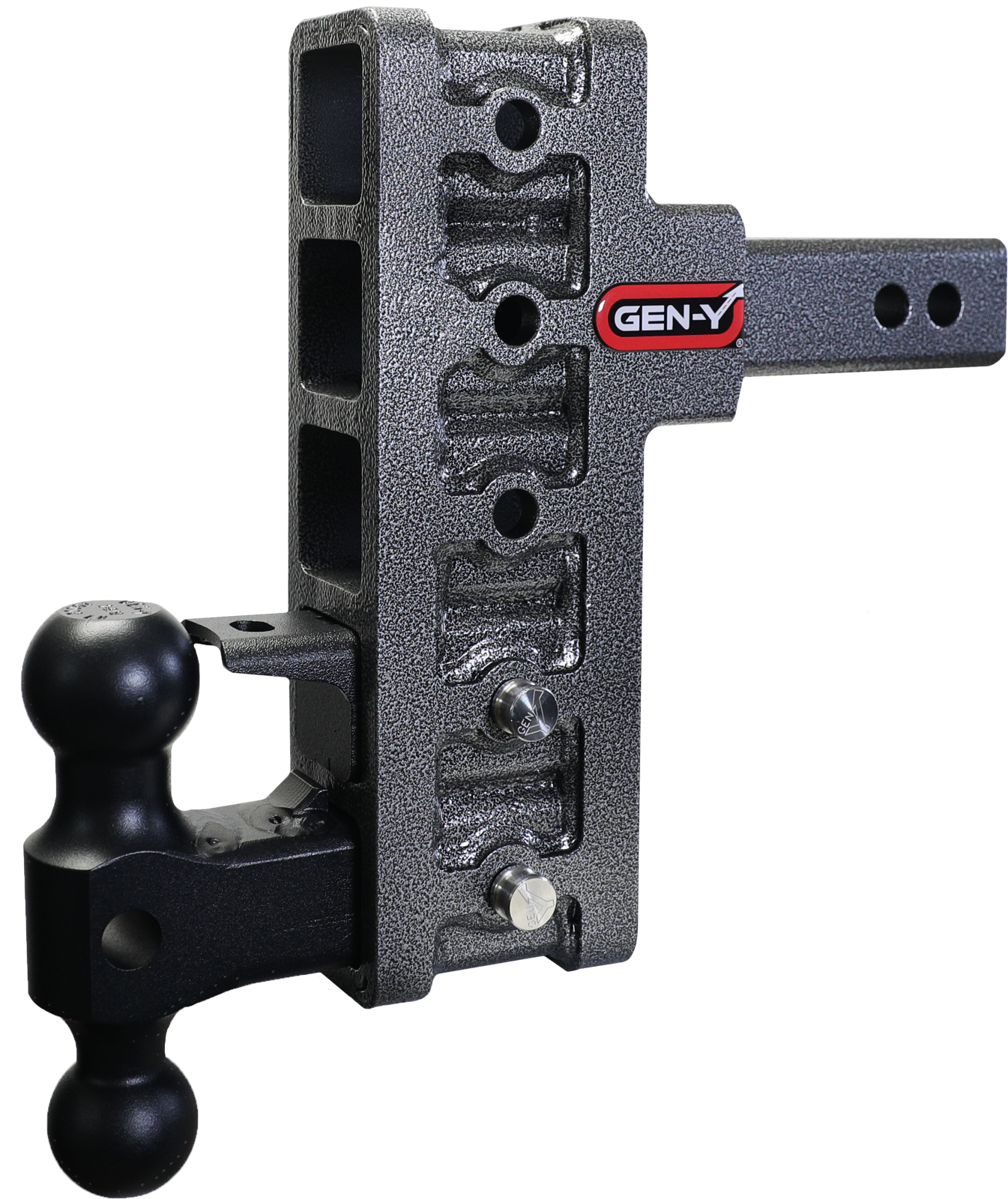 Mega Duty 2 Inch Offset Shank 2.5 Inch Rise 7.5 Inch Drop 2K TW 16K Hitch & GH-051 Dual-Ball & GH-032 Pintle Lock Gen Y Hitch