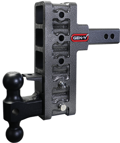 Mega Duty 2 Inch Offset Shank 2.5 Inch Rise 7.5 Inch Drop 2K TW 16K Hitch & GH-051 Dual-Ball & GH-032 Pintle Lock Gen Y Hitch