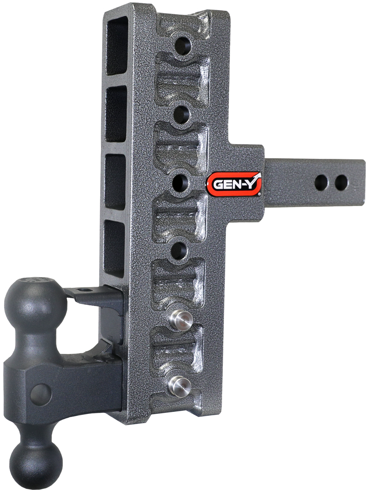 Mega Duty 2 Inch Offset Shank 5 Inch Rise, 7.5 Inch Drop 2K TW 16K Hitch & GH-051 Dual-Ball & GH-032 Pintle Lock Gen Y Hitch