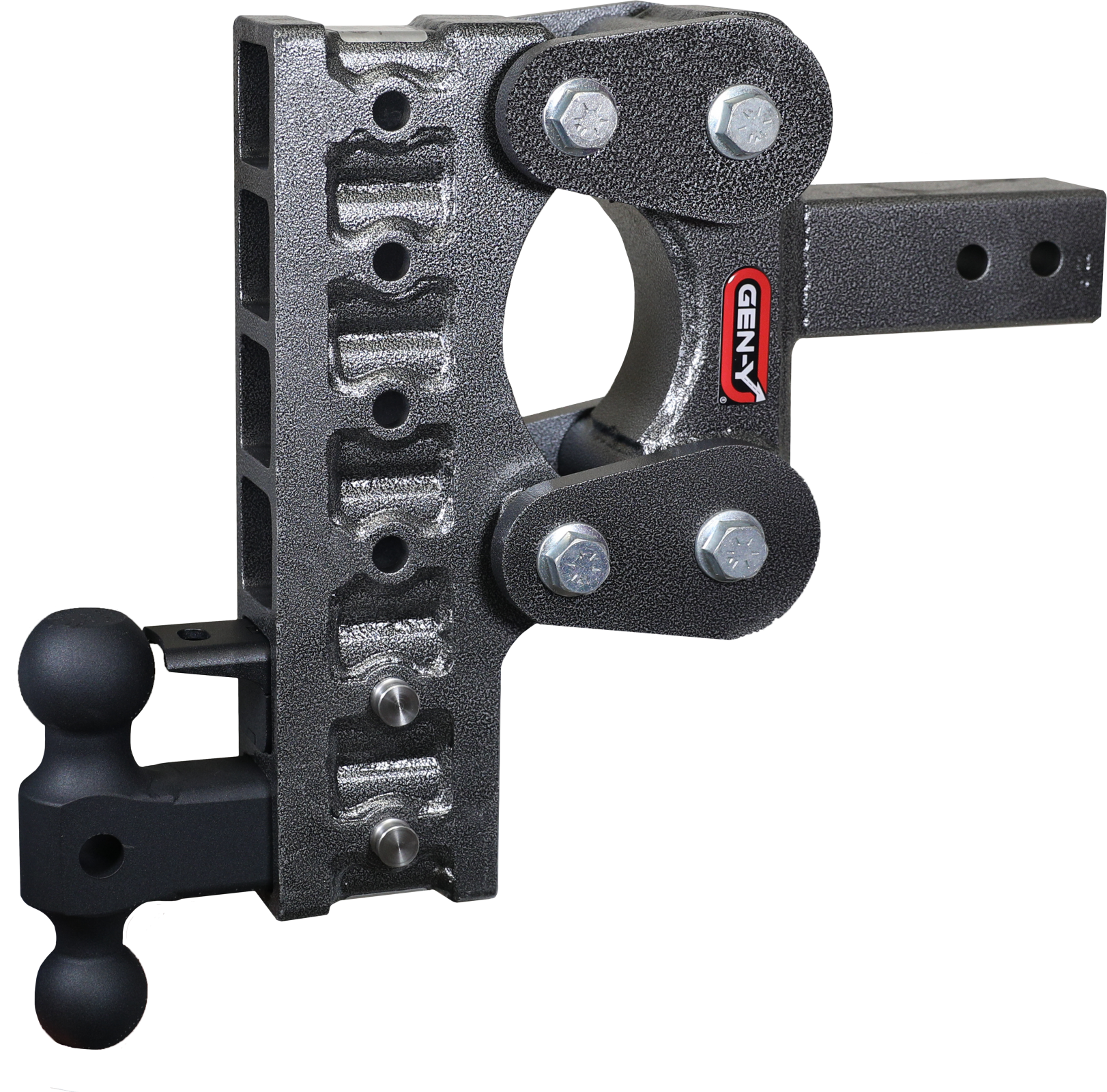 The Boss Torsion Flex 2.5 Inch Shank 10 Inch Drop 1.1K TW 10K Hitch & GH-031 Dual-Ball & GH-032 Pintle Lock Gen Y Hitch