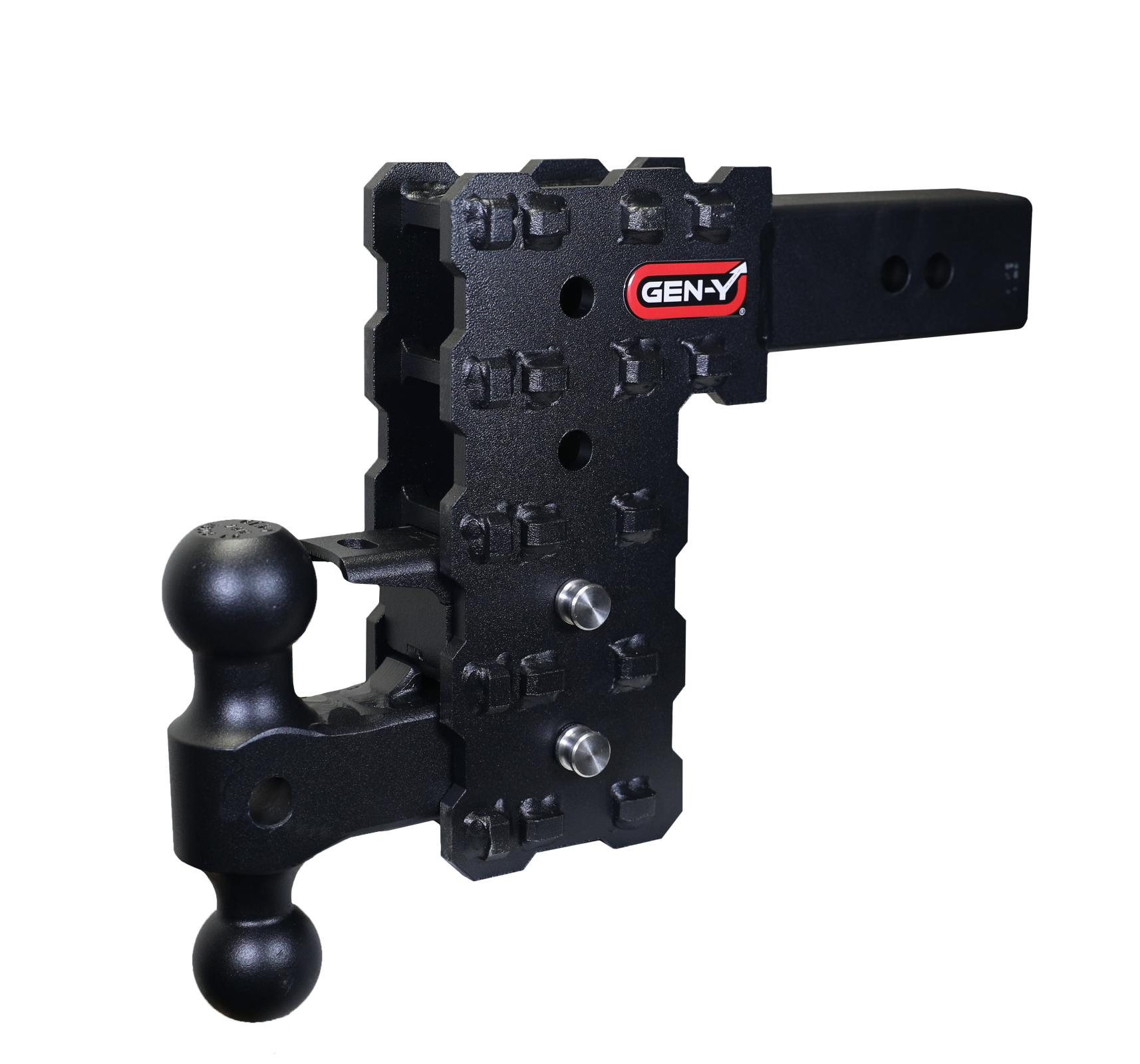 Phantom 2.5 Inch Solid Shank 7.5 Inch Drop 1.6K TW 16K Hitch & GH-051 Dual-Ball & GH-032 Pintle Lock Gen Y Hitch