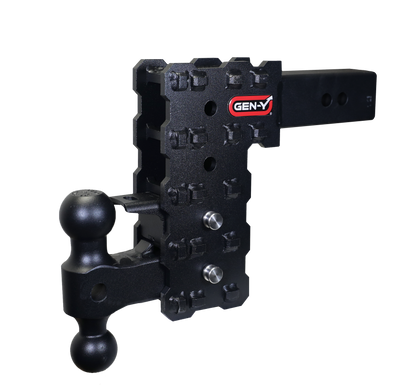 Phantom 2.5 Inch Solid Shank 7.5 Inch Drop 1.6K TW 16K Hitch & GH-051 Dual-Ball & GH-032 Pintle Lock Gen Y Hitch