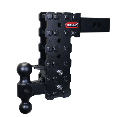 Phantom X 2.5 Inch Solid Shank 10 Inch Drop 1.6K TW 16K Hitch & GH-051 Dual-Ball & GH-032 Pintle Lock Gen Y Hitch