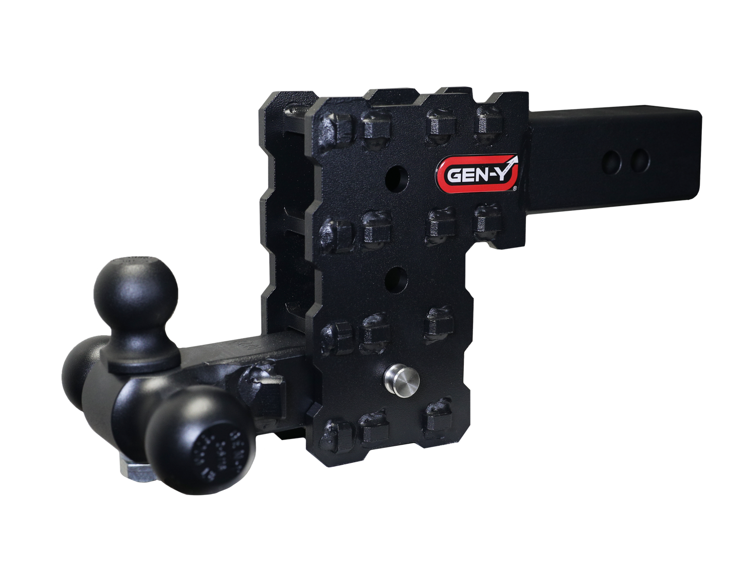 Phantom X 2.5 Inch Solid Shank 5 Inch Drop 1.6K TW 16K Hitch & GH-052 Tri-Ball Mount Gen Y Hitch
