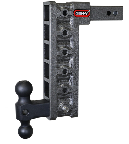 Mega Duty 2 Inch Shank 12.5 Inch Drop 1.5K TW 10K Hitch & GH-031 Dual-Ball (Stabilizer Kit Recommended:GH-0100) Gen Y Hitch