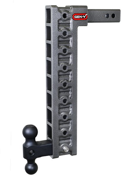 Mega Duty 2 Inch Shank 20 Inch Drop 1.5K TW 10K Hitch & GH-031 Dual-Ball & GH-0100 Stabilizer Kit Gen Y Hitch