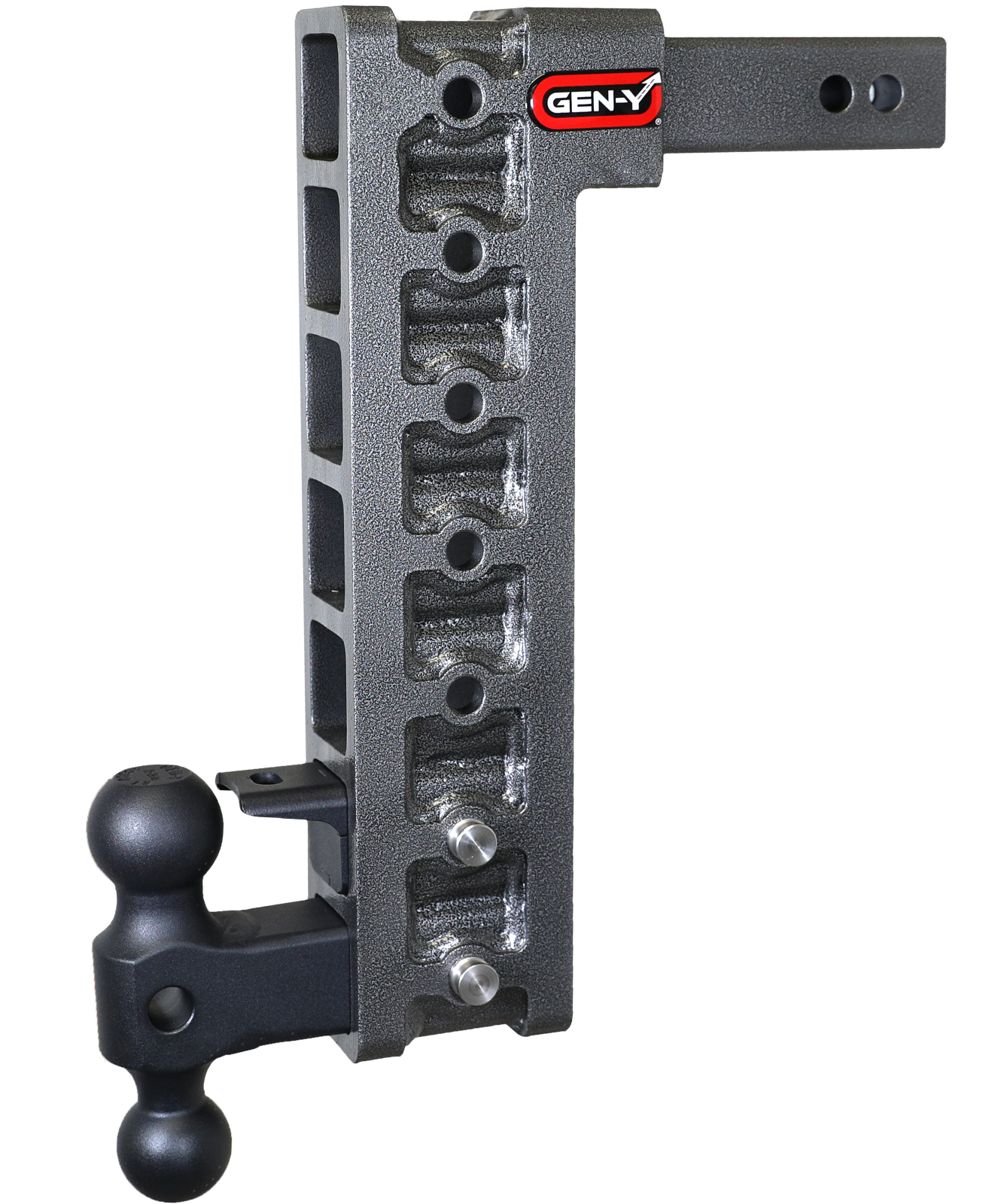 Mega Duty 2 Inch Shank 15 Inch Drop 1.5K TW 10K Hitch & GH-031 Dual-Ball & GH-032 Pintle Lock (Stab Kit Recommended:GH-0100) Gen Y Hitch