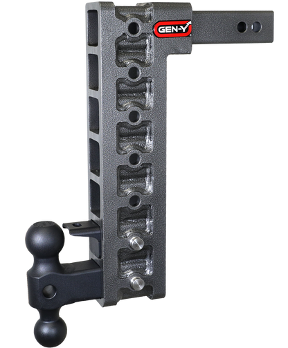 Mega Duty 2 Inch Shank 15 Inch Drop 1.5K TW 10K Hitch & GH-031 Dual-Ball & GH-032 Pintle Lock (Stab Kit Recommended:GH-0100) Gen Y Hitch
