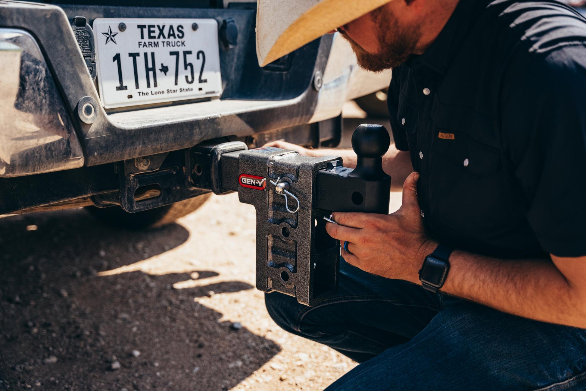 Mega Duty 2 Inch Shank 17.5 Inch Drop 1.5K TW 10K Hitch & GH-031 Dual-Ball & GH-032 Pintle Lock & GH-0100 Stabilizer Kit Gen Y Hitch