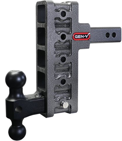 Mega Duty 2 Inch Offset Shank 2.5 Inch Rise 7.5 Inch Drop 2K TW 10K Hitch & GH-031 Dual-Ball Gen Y Hitch
