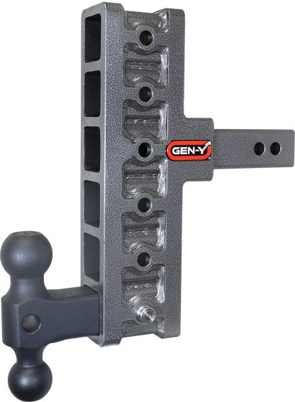 Mega Duty 2 Inch Offset Shank 5 Inch Rise,7.5 Inch Drop 1.5K TW 10K Hitch & GH-031 Dual-Ball Gen Y Hitch