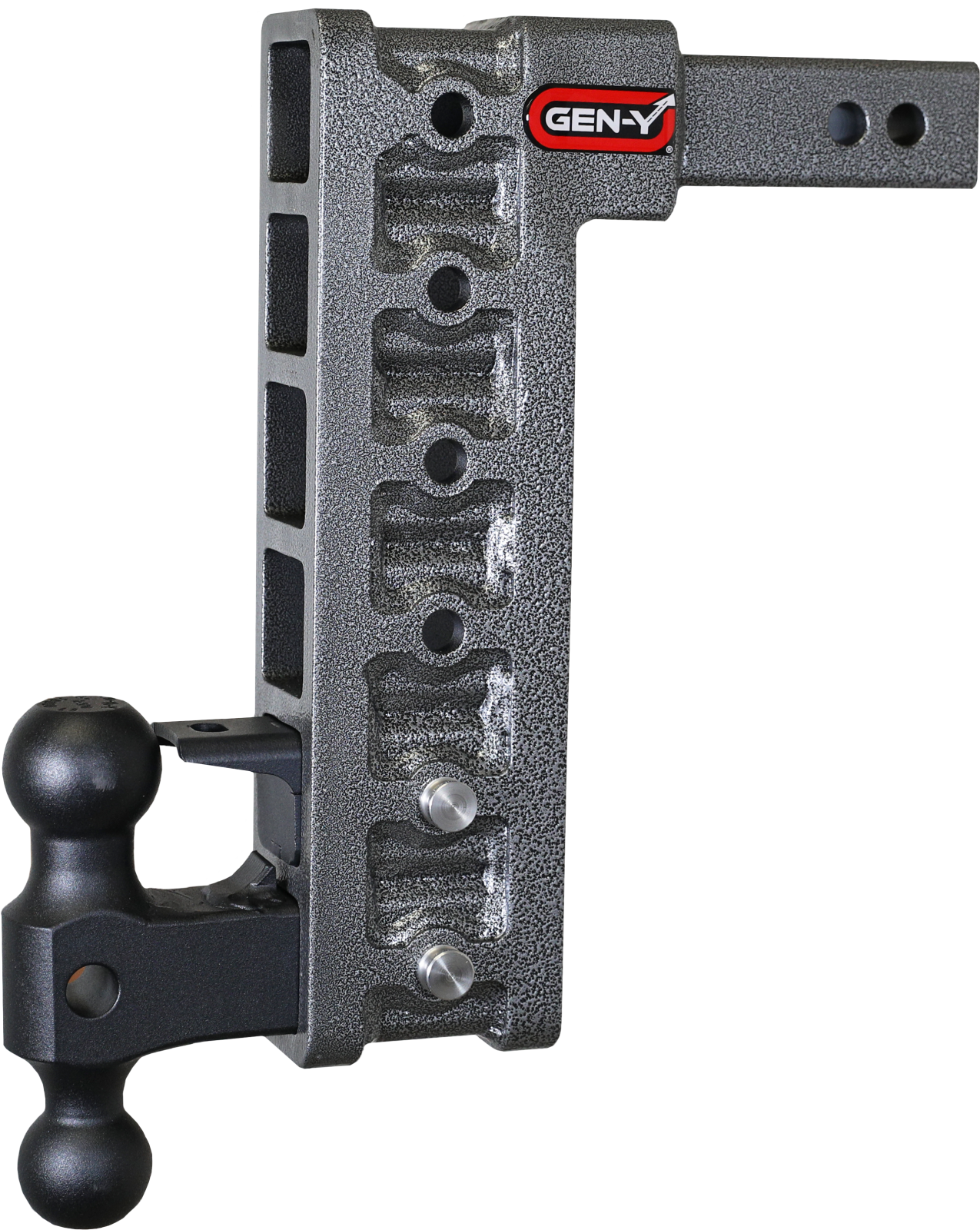 Mega Duty 2 Inch Shank 12.5 Inch Drop 2K TW 16K Hitch & GH-051 Dual-Ball & GH-032 Pintle Lock (Stabilizer Kit Recommended:GH-0100) Gen Y Hitch