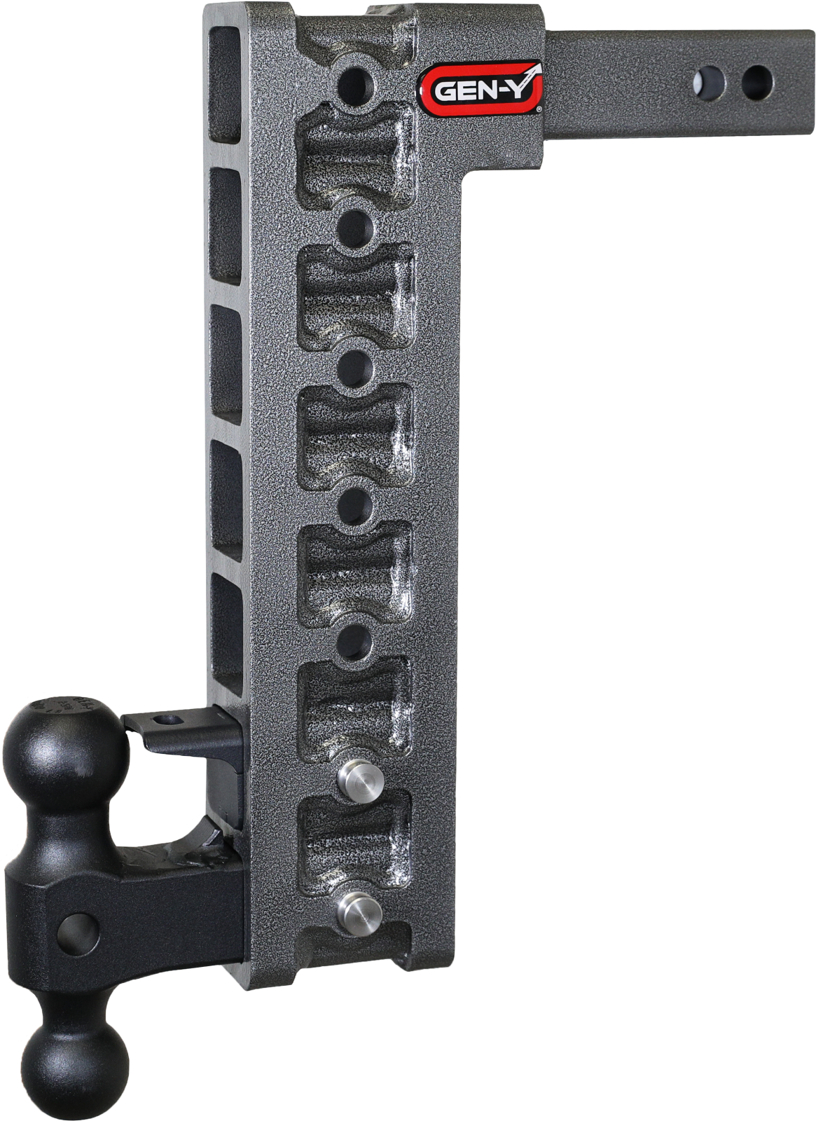 Mega Duty 2 Inch Shank 15 Inch Drop 2K TW 16K Hitch & GH-051 Dual-Ball & GH-032 Pintle Lock & GH-0100 Stabilizer Kit Gen Y Hitch