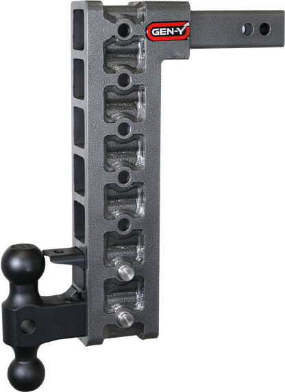 Mega Duty 2 Inch Shank 15 Inch Drop 2K TW 16K Hitch & GH-051 Dual-Ball & GH-032 Pintle Lock & GH-0100 Stabilizer Kit Gen Y Hitch