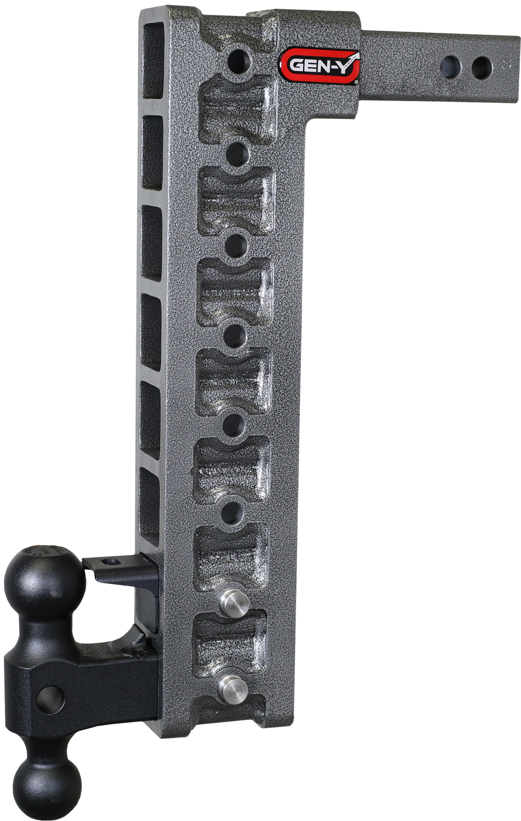 Mega Duty 2 Inch Shank 17.5 Inch Drop 2K TW 16K Hitch & GH-051 Dual-Ball & GH-032 Pintle Lock & GH-0100 Stabilizer Kit Gen Y Hitch