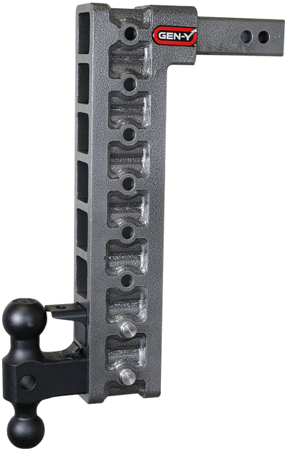 Mega Duty 2 Inch Shank 17.5 Inch Drop 2K TW 16K Hitch & GH-051 Dual-Ball & GH-032 Pintle Lock & GH-0100 Stabilizer Kit Gen Y Hitch