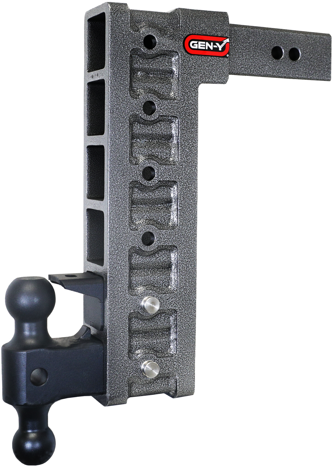Mega Duty 2.5 Inch Shank 15 Inch Drop 3K TW 21K Hitch & GH-061 Dual-Ball & GH-062 Pintle Lock & GH-0101 Stabilizer Kit Gen Y Hitch