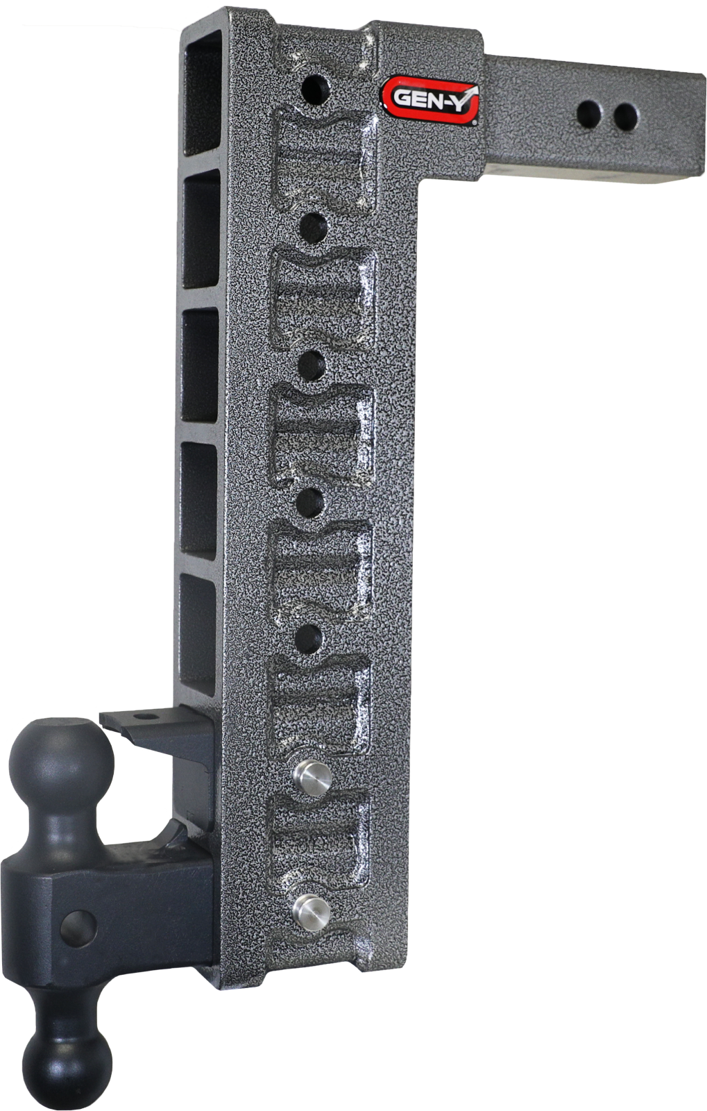 Mega Duty 2.5 Inch Shank 18 Inch Drop 3K TW 21K Hitch & GH-061 Dual-Ball & GH-062 Pintle Lock & GH-0101 Stabilizer Kit Gen Y Hitch