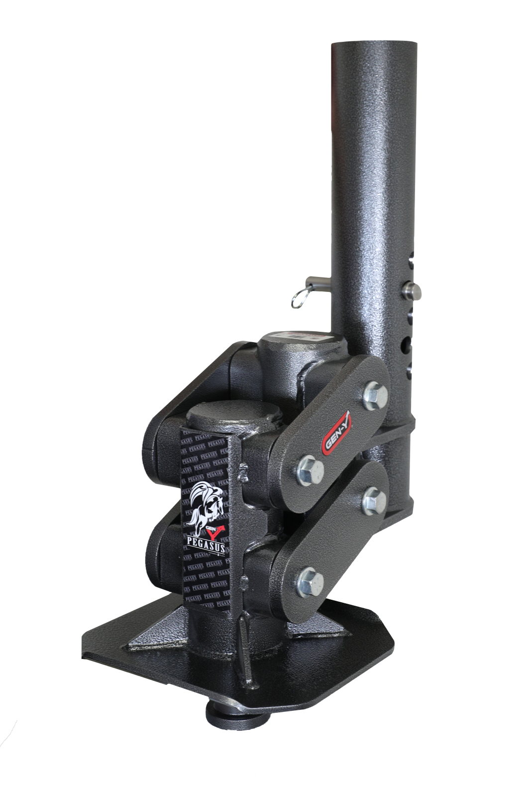 Spartan Torsion Flex King Pin 11 Inch Offset 4 Inch Round Tube Gooseneck 2 5/16 Inch Coupler Standard Height 3.5K TW 25K Towing & GH-097 Pin Gen Y Hitch