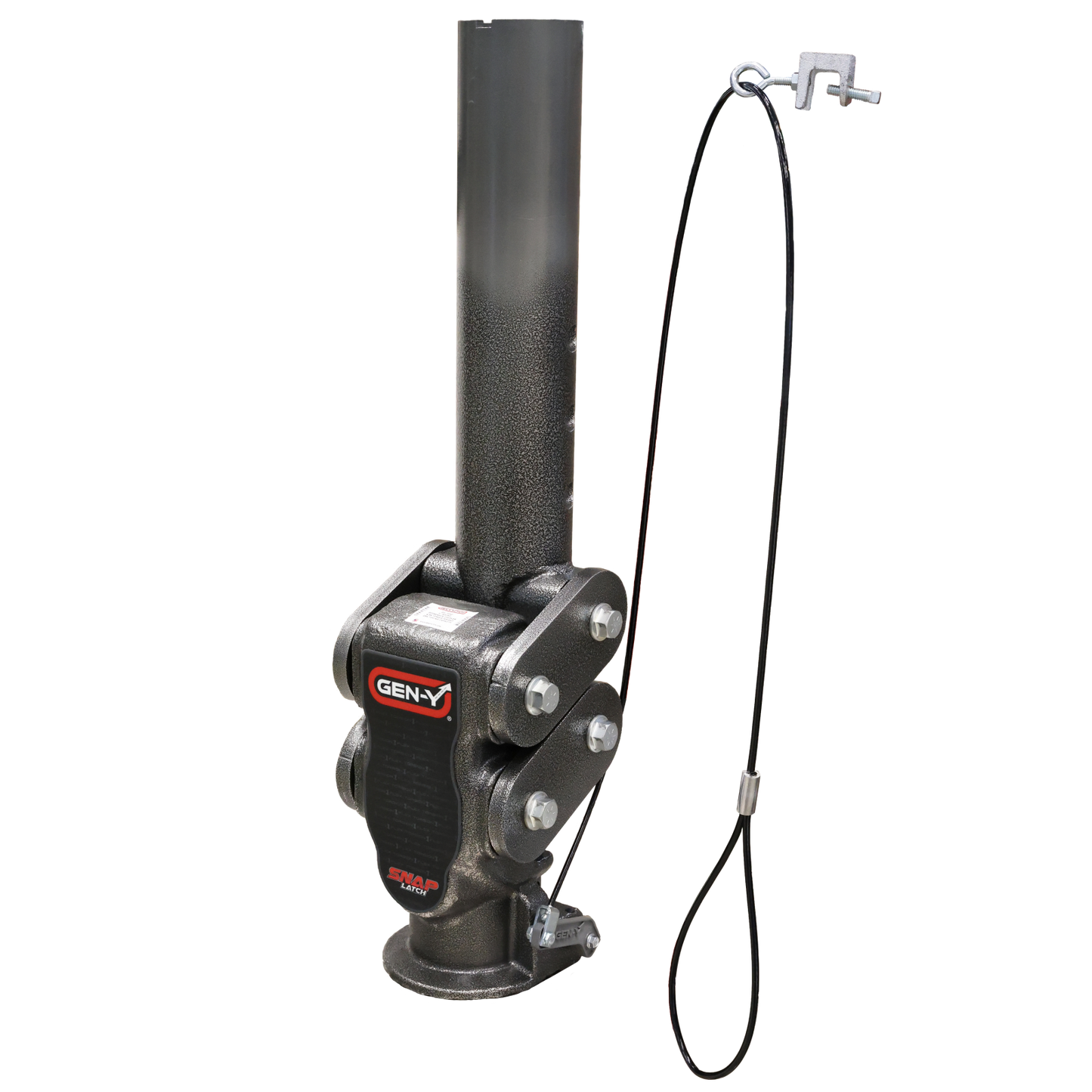 Spartan Torsion Flex Snap Latch 2.5 Inch Offset 4 Inch Round Tube Gooseneck 2 5/16 Inch Coupler Standard Height 4.5K TW 25K Towing Includes GH-098 Pin & Pull Rod Gen Y Hitch